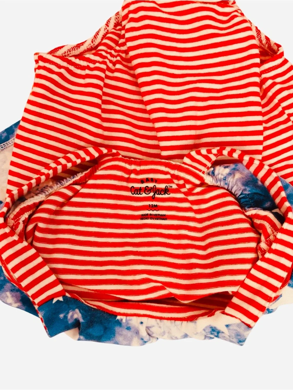 Cat & Jack Red & Blue Star Stripe One-Piece 12M